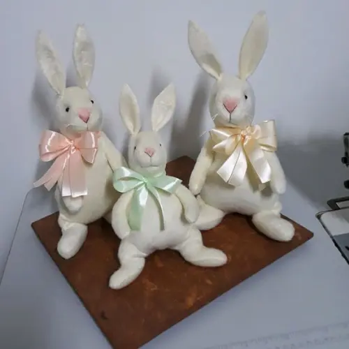 Trio De Coelhos Para Decoração
