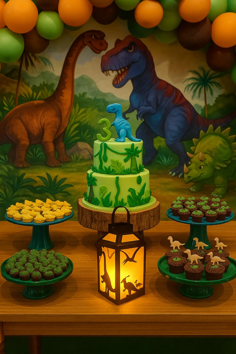 Dinossauros | Kit festa com 10 lanternas para decorar centros de 