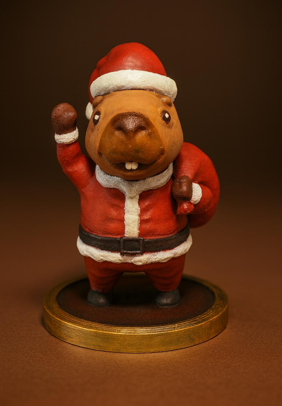 Capivara Natalina Enfeite Criativo de Natal Feito à Mão