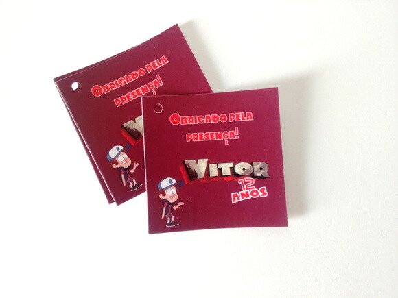Gravity Falls | Kit 30 Tags Personalizados de Agradecimento