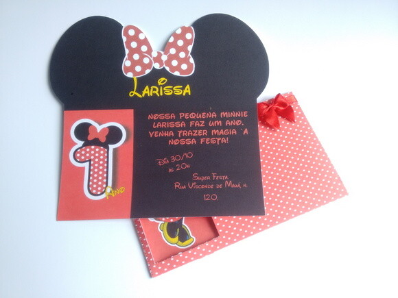 Minnie | Kit 15 Convites Personalizado de Aniversario