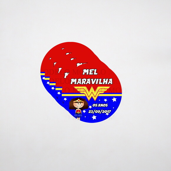 Mulher Maravilha | Kit 35 Adesivos Personalizados