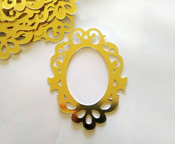 Recorte Moldura Laminado Dourado Kit 10 Unidades