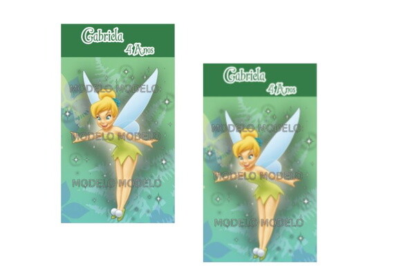 Sininho | Kit 25 Adesivos Tubete Personalizado Tinker Bell