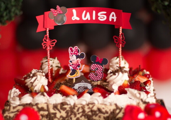 Topo de Bolo Minnie