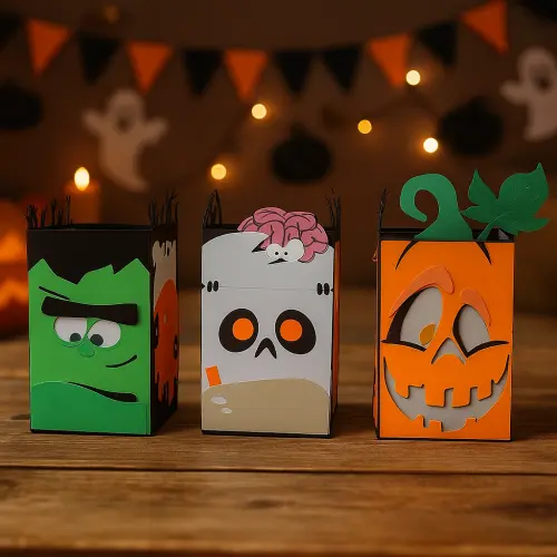 Dia das Bruxas | Kit 06 Caixas Doces e Travessuras para decoração de Halloween