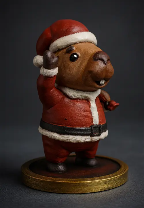 Capivara Natalina Enfeite Criativo de Natal Feito à Mão