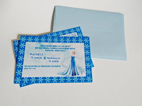 Frozen | Kit 20 Convites Aniversário Personalizados