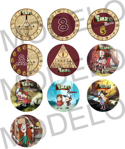 Gravity Falls | Kit 20 Adesivos Redondo Personalizados
