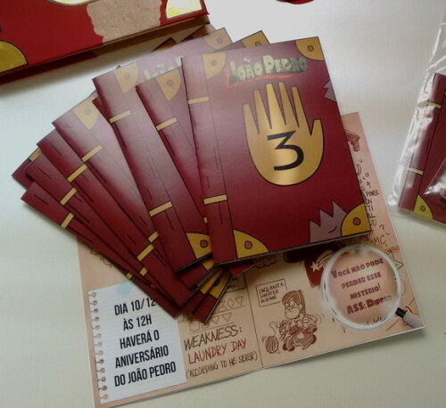 Gravity Falls | Kit 20 Convites Aniversário Personalizado
