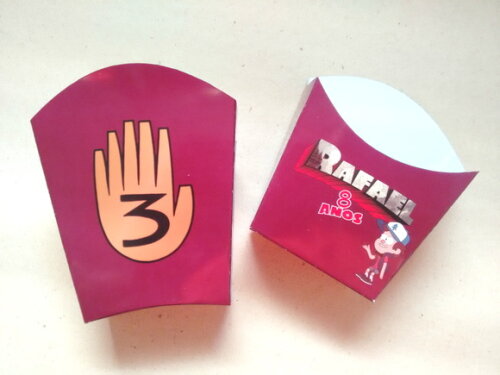 Gravity Falls | Kit 25 Caixas para Batatas Personalizadas