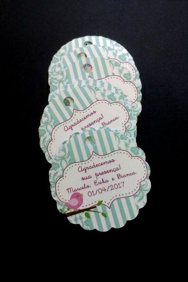 Kit 30 Tags Agradecimento Personalizadas