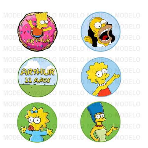 Simpsons | Kit 40 Adesivos Personalizados