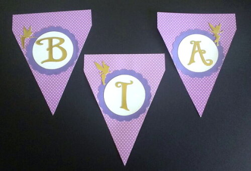 Sininho | Kit 06 Bandeirolas Personalizadas Tinker Bell