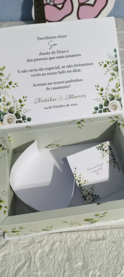 CAIXA CONVITE PADRINHOS