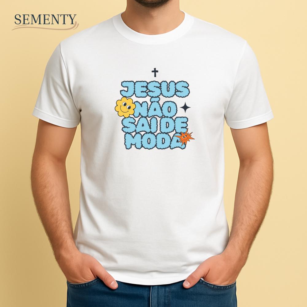 Camiseta Cristã Estilizada Jesus Não Sai de Moda Unissex – F?