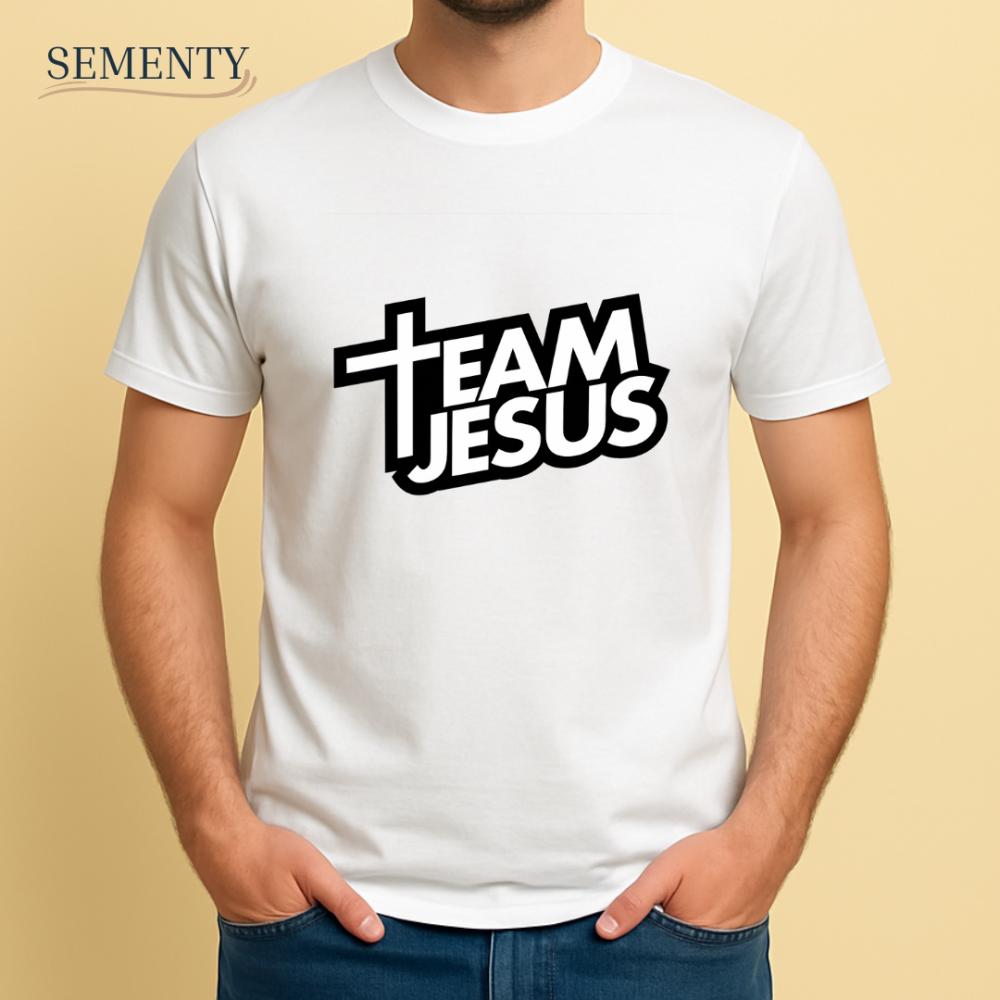 Camiseta Branca Estilizada Team Jesus Unissex – Declare sua Fé