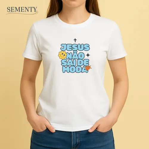 Camiseta Cristã Estilizada Jesus Não Sai de Moda Unissex – F?