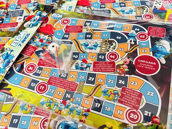 20 Jogo de Tabuleiro Smurfs - Lembrancinha