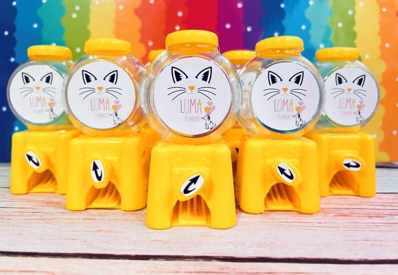 20 Mini Baleiro Candy Machine Personalizado Gatinhos