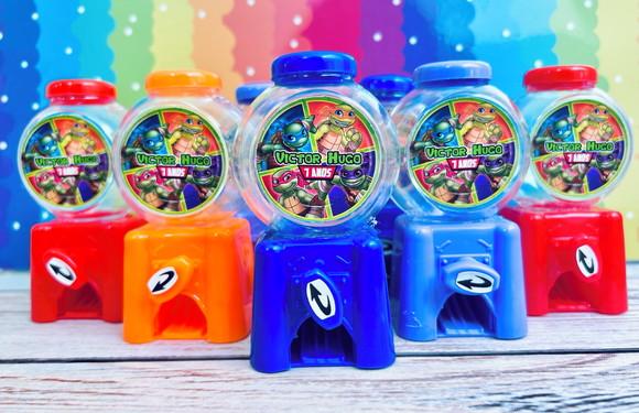 20 Mini Baleiro Candy Machine Personalizado Tartaruga Ninja