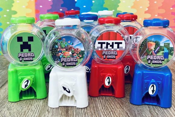 20 Mini Baleiro Candy Machine Personalizado Minecraft