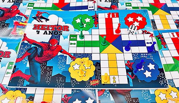 30 Jogos Mini Ludo - Lembrancinha Tema Homem Aranha