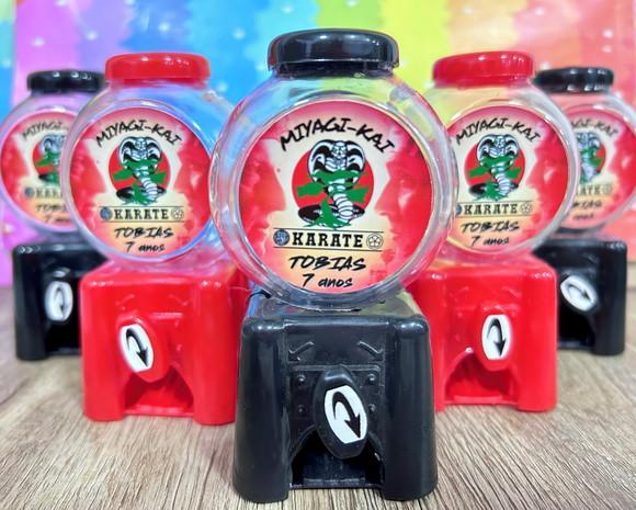 20 Mini Baleiro Candy Machine Personalizado Karate