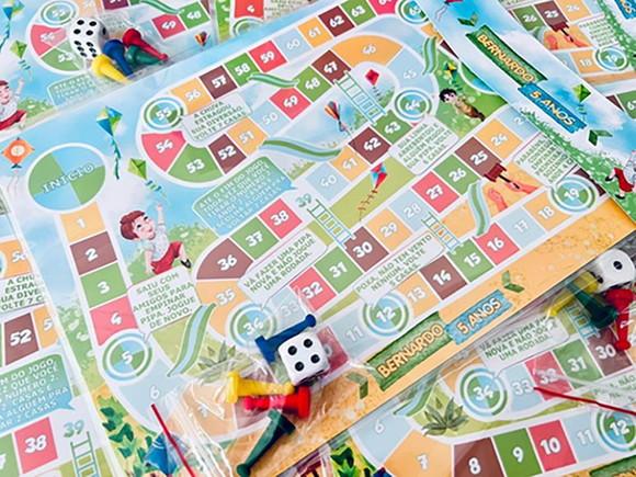 30 Jogo de Tabuleiro Personalizado Festa Pipa + Tag Adesiva
