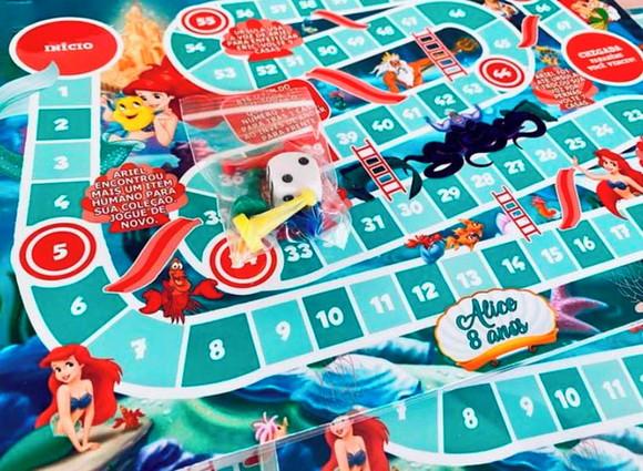 20 Jogo de Tabuleiro Pequena Sereia - Lembrancinha