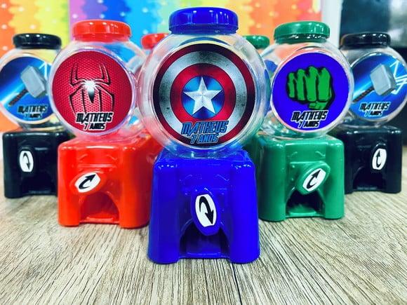 20 Lembrancinha Festa Herois Logos Candy Machine