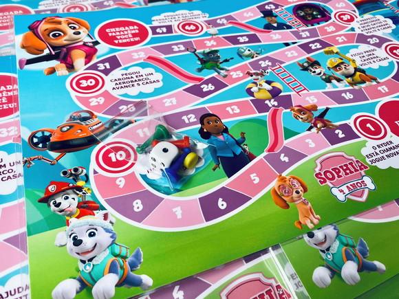 20 Lembrancinha Patrulha Canina Rosa - Jogo de Tabuleiro