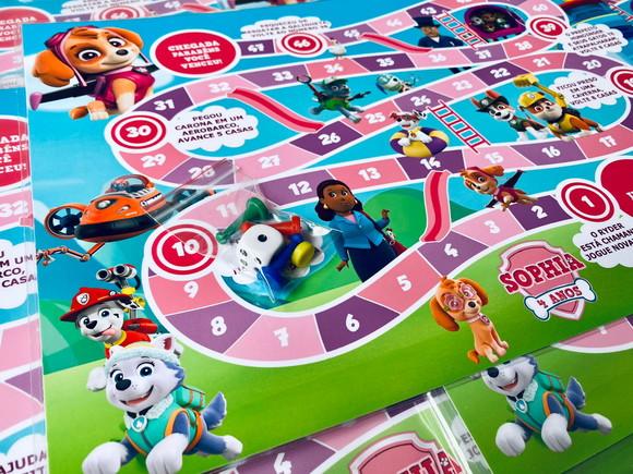 20 Jogo de Tabuleiro Patrulha Canina Rosa