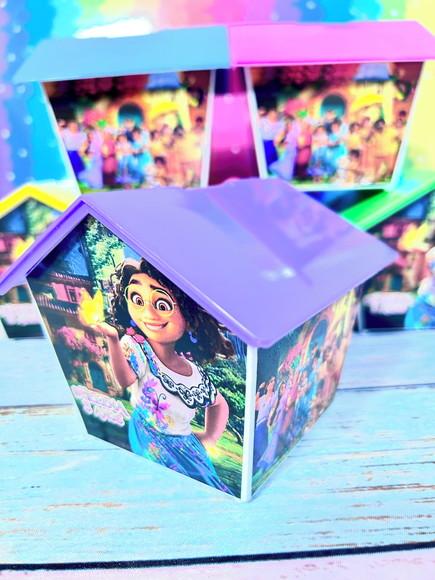 30 Casinha Cofre Personalizada nos 4 Lados Encanto