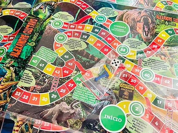 10 Jogo de Tabuleiro Personalizado Dinossauro
