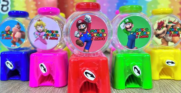 20 Lembrancinha Festa Super Mário Personalizada Candy Machin