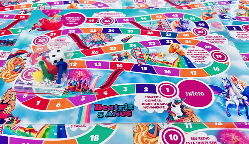 20 Jogos de Tabuleiro Personalizado Barbie Dreamtopia Unicornio /