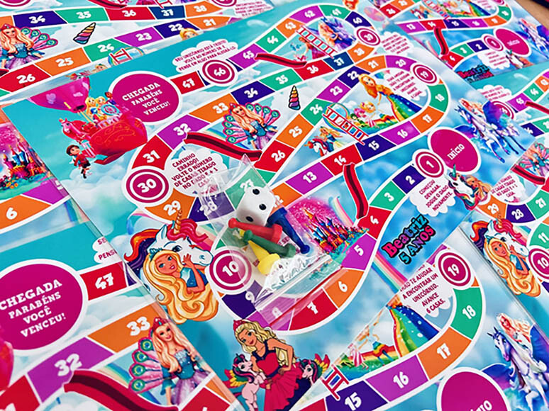 20 Jogos de Tabuleiro Personalizado Barbie Dreamtopia Unicornio /