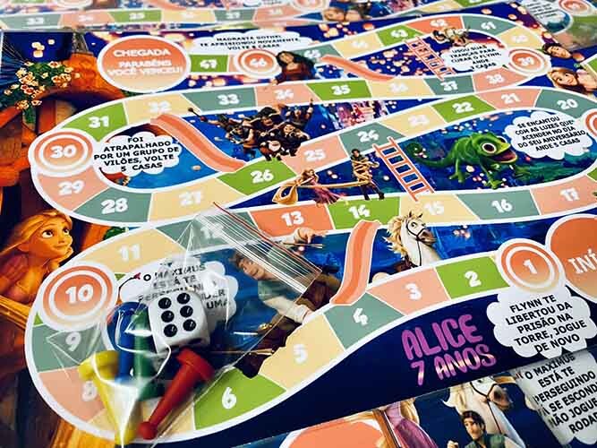 20 Jogos de Tabuleiro Personalizado Rapunzel Enrolados / Lembranc