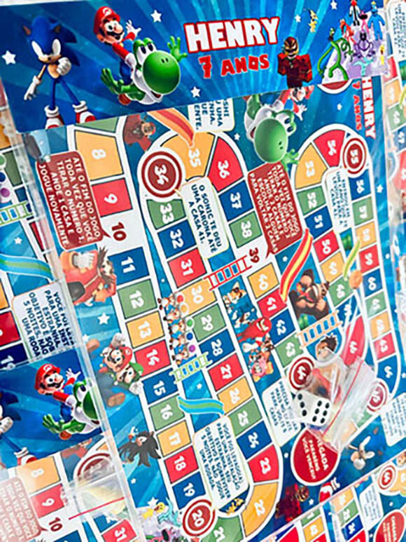 20 Jogos de Tabuleiro Personalizado Super Mário / Lembrancinha d