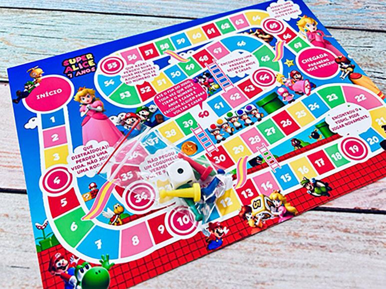 20 Jogos de Tabuleiro Personalizado Super Mário / Lembrancinha d