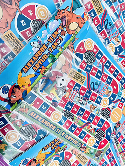 20 Jogos de Tabuleiro Personalizado Pokemón / Lembrancinha de fe
