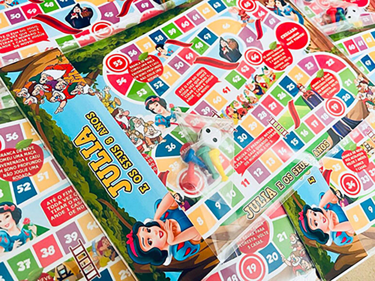 20 Jogo de Tabuleiro Personalizado Branca de Neve / Lembrancinha 