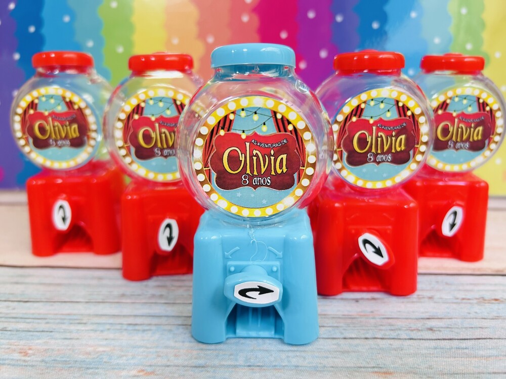 55 Mini Baleiro Candy Machine Personalizado Todos os Temas /  Lem
