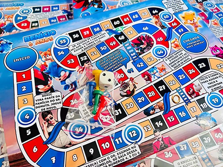 20 Jogo de Tabuleiro Festa Sonic Filme