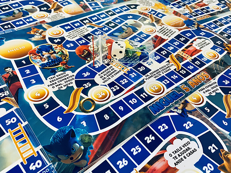 20 Jogo de Tabuleiro Festa Sonic Filme