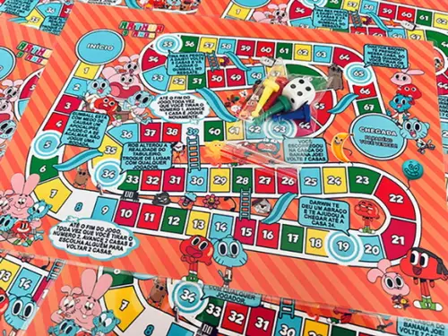 20 Jogo de Tabuleiro Gumball - Lembrancinha