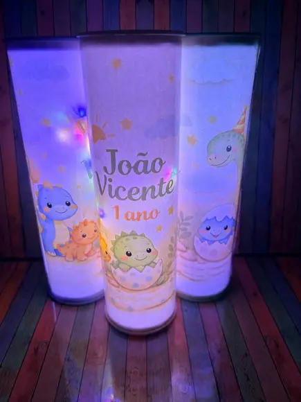 20 Luminarias de Led para Festa - Festa Dino Baby