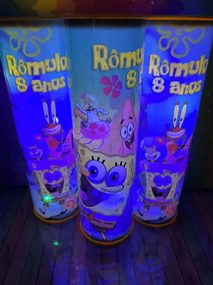 20 Luminarias de Led para Festa - Festa Bob Esponja