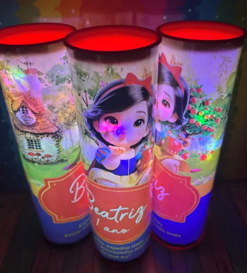 20 Luminarias de Led para Festa - Festa Branca de Neve Cute